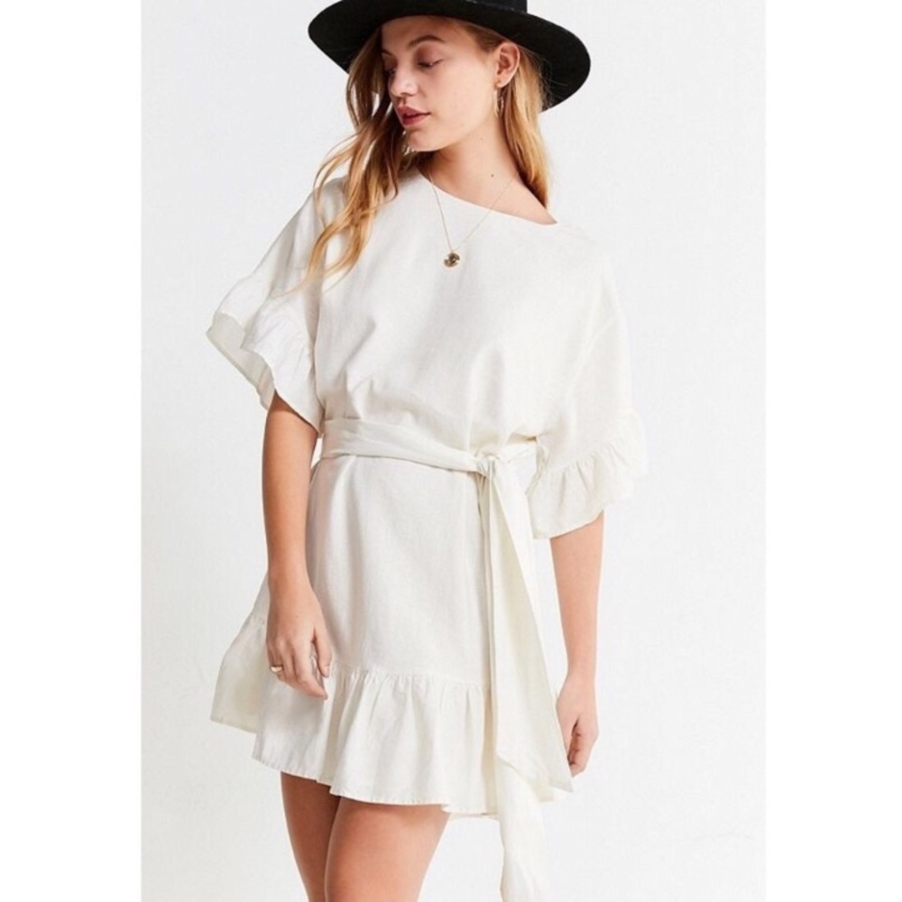 Urban Outfitters Suddenly Spring Linen Tie Dress